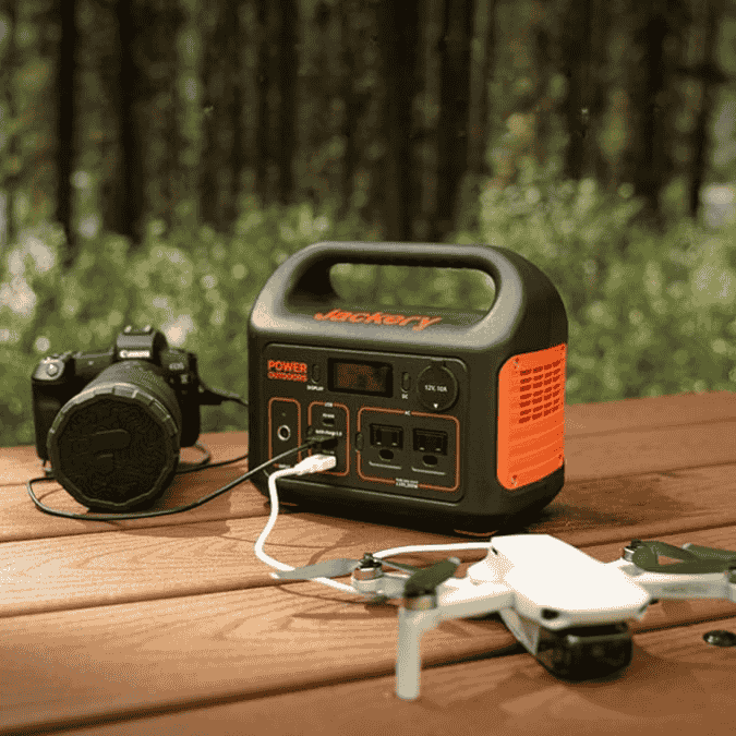 Portable power station outdoors