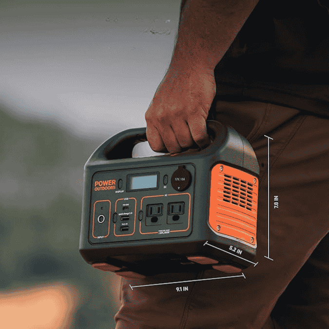 Portable power station outdoors