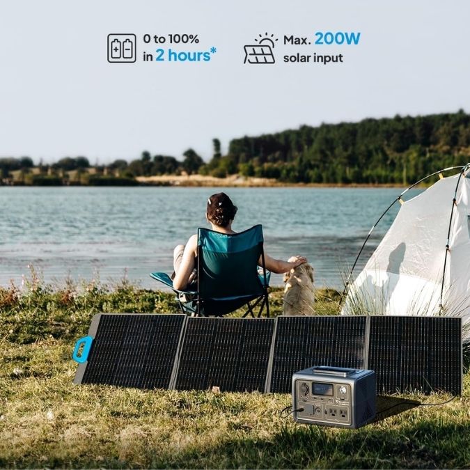 BLUETTI EB3A's solar power